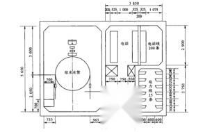 图3 国内综合管沟内的管线布置(一)(单位mm)