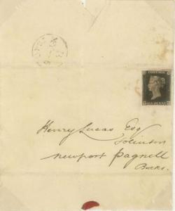 1840年5月6日首日封（英国邮政博物馆藏品）