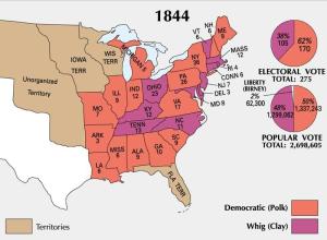1844年总统选举票数分布