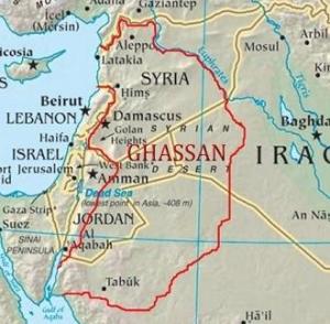 加萨尼王国的大致疆域