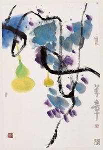 朱万章《紫藤葫芦图》