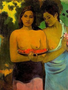 后印象派大师高更的名画《两位塔希提妇女》
