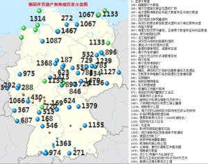 德国世界遗产地地理位置示意图