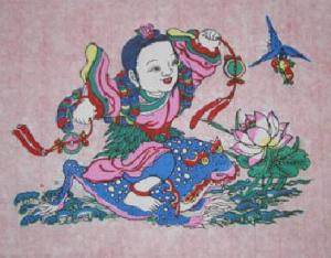 杨柳青年画《刘海戏金蟾》