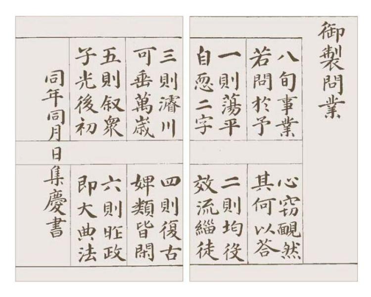 英祖晚年在《御制问业》中所总结的“六大事业”