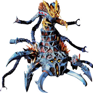 前被打倒怪兽和宇宙人的残余能量聚集在横滨上空合体成吉咖奇美拉登场