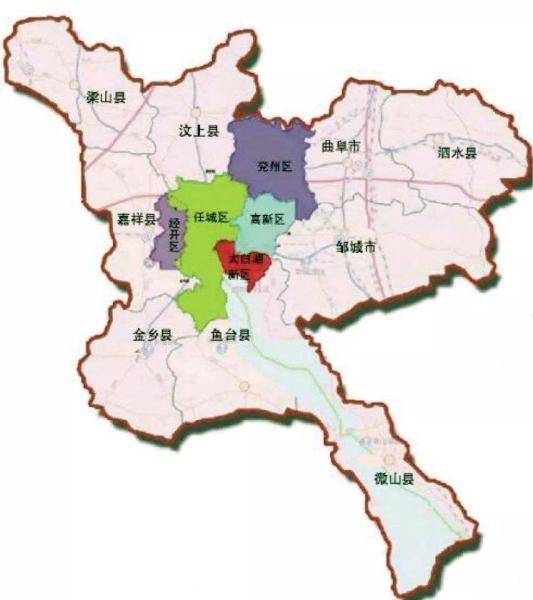 济宁市行政区划图空白图片