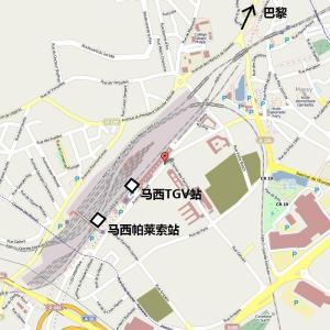 马西TGV站线路图