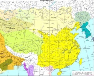 元代疆域图，黄色部分为直辖区