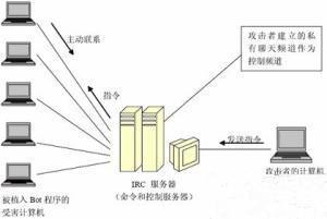 图-1 基于IRC协议的僵尸网络构造