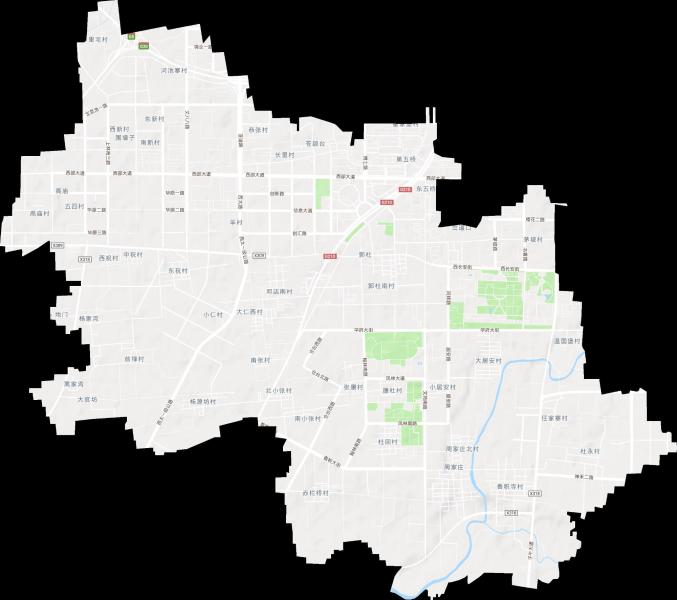 郭杜街道地形图