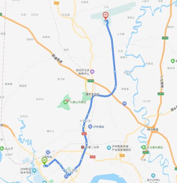 泸州公交95路上行线路