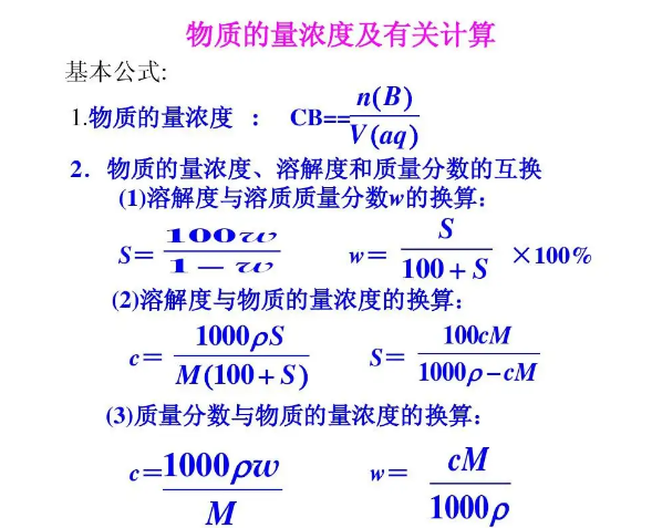 物质的量浓度