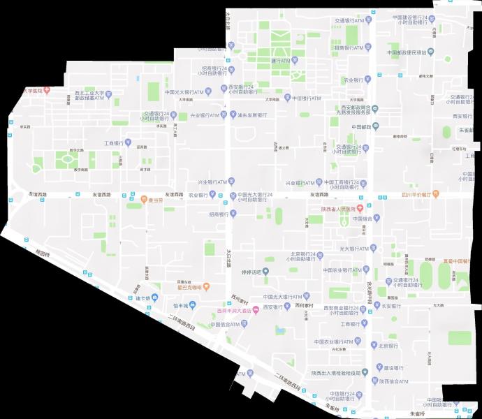 张家村街道地形图