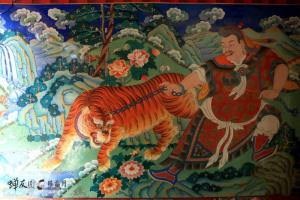 "蒙人驭虎"壁画