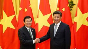 国家主席习近平在人民大会堂会见越南国家主席张晋创