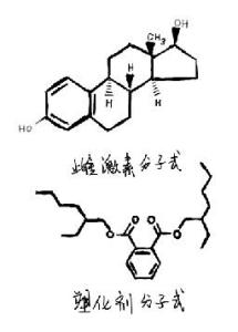 “塑化剂”与“激素”的分子结构对比图