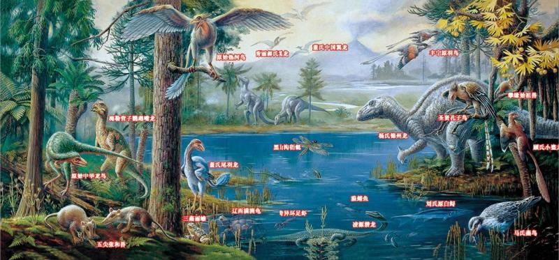 热河生物群生态复原图