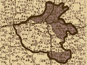 河南1942年国统区、沦陷区示意图（深色地带为沦陷区）