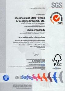 SGS FSC证书样板