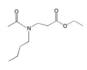丁基乙酰胺基丙酸乙酯分子结构图