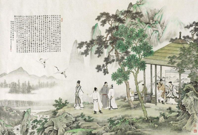 《放鹤亭记》意境图