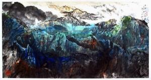 宣纸油画-丽江山水天下奇