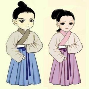 战国时期开始,终于明末清初的"剃发易服",是汉族传统服装最基本的形式