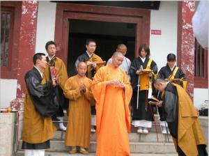 日本僧团鱼山朝山认祖，永悟法师接待