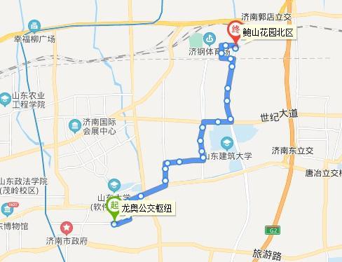 济南232公交车站路线图图片