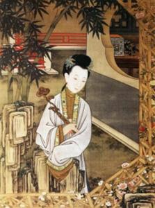 雍亲王题书堂深居图屏