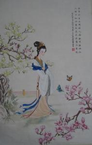 崔护诗意图  吴玉阳作