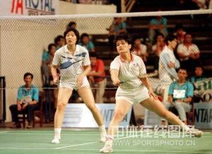 89年与林瑛在羽毛球世界锦标赛中