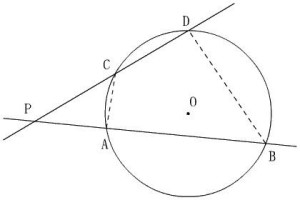 兩條圓的割線,一條交圓於a,b,另一條交圓於c,d求證:ap·bp=cp·dp證明