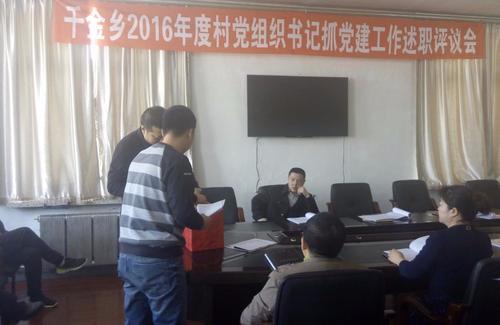 千金乡2016年度村党组织书记抓党建设工作述职评议会
