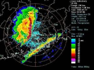 广州气象台05年3月22日雷达图