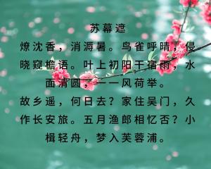 苏幕遮·燎沈香