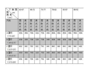 内衣的尺寸_内衣尺寸对照表