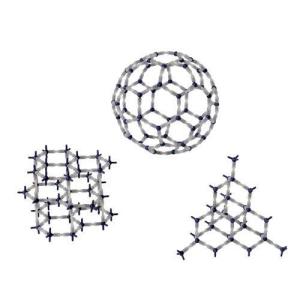 晶体,如:金刚石 (正四面体空间网状结构的原子晶体),石墨(层状结构的