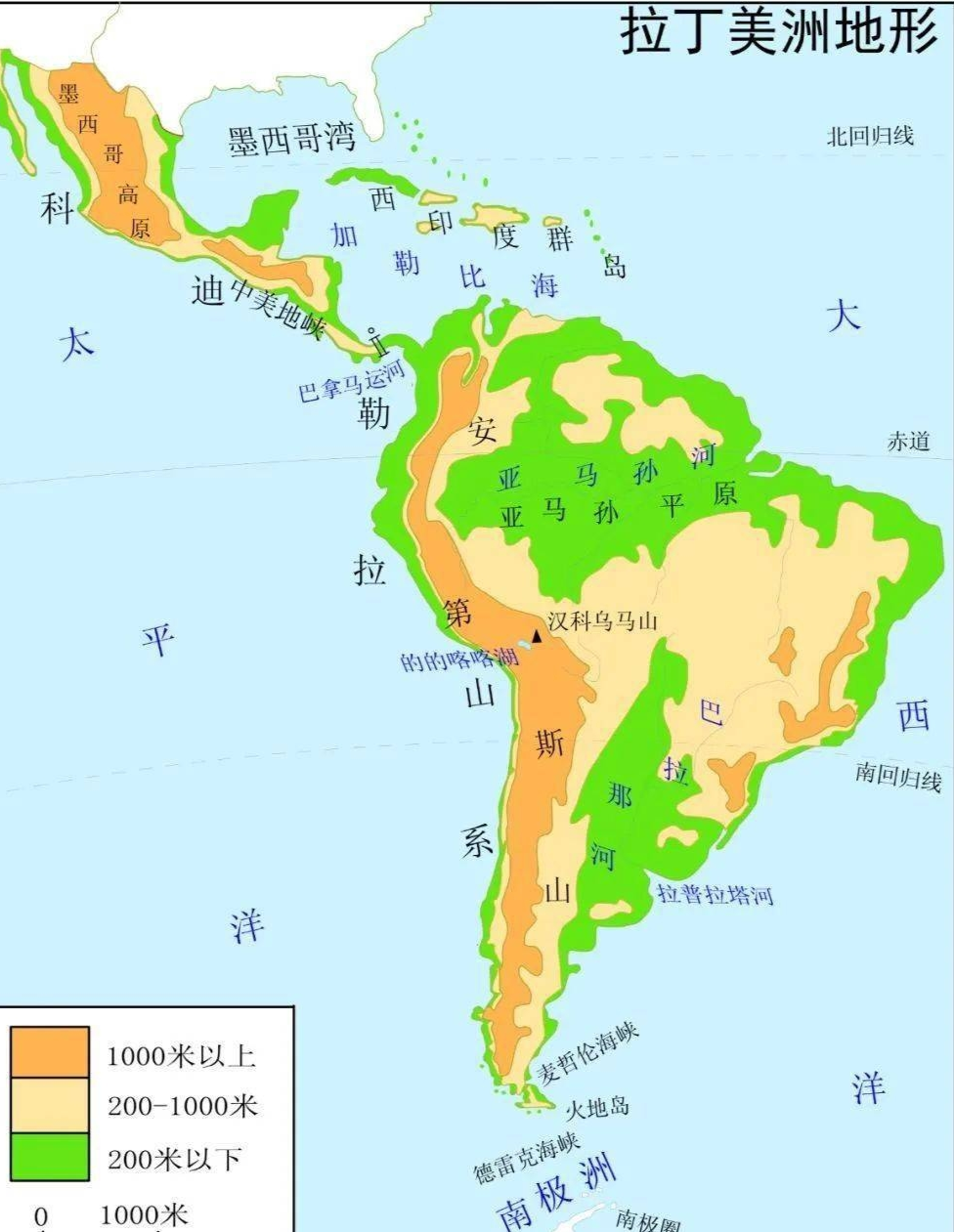 拉丁美洲人口分布图图片
