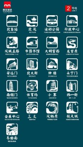 西安地铁2号线各车站标识