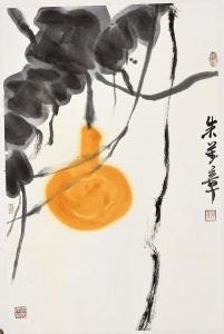 朱万章《秋实》，纸本设色，69×45厘米