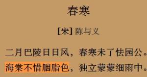 海棠不惜胭脂色