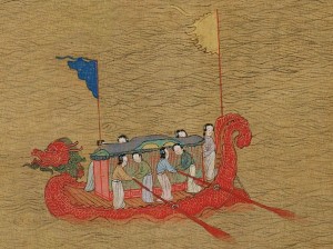 龙舟挂圣母旗