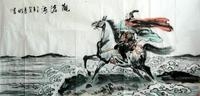 曹操骑马在碣石山上的景象
