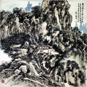 《积墨山水》龙瑞作