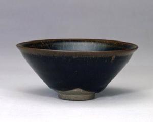 建窑黑釉兔毫盏(宋)