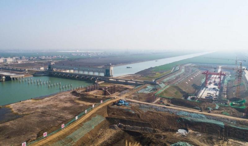 新灵壁闸枢纽建设工地