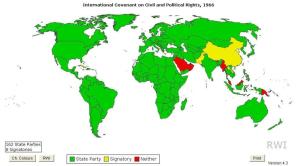 《公民权利与政治权利国际公约》签署情况