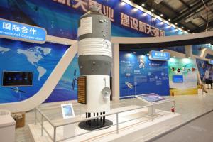 珠海航展上的天舟一号模型